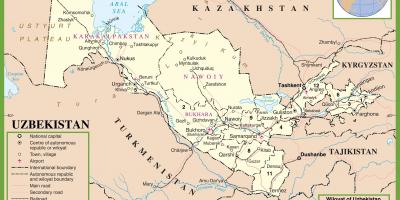 Özbekistan haritası siyasi 