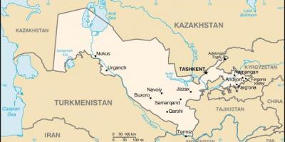 Özbekistan haritası şehirler