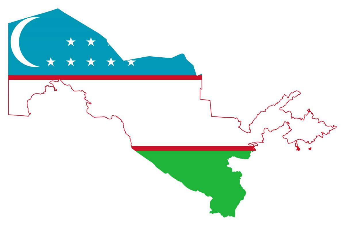 Özbekistan haritası bayrak 